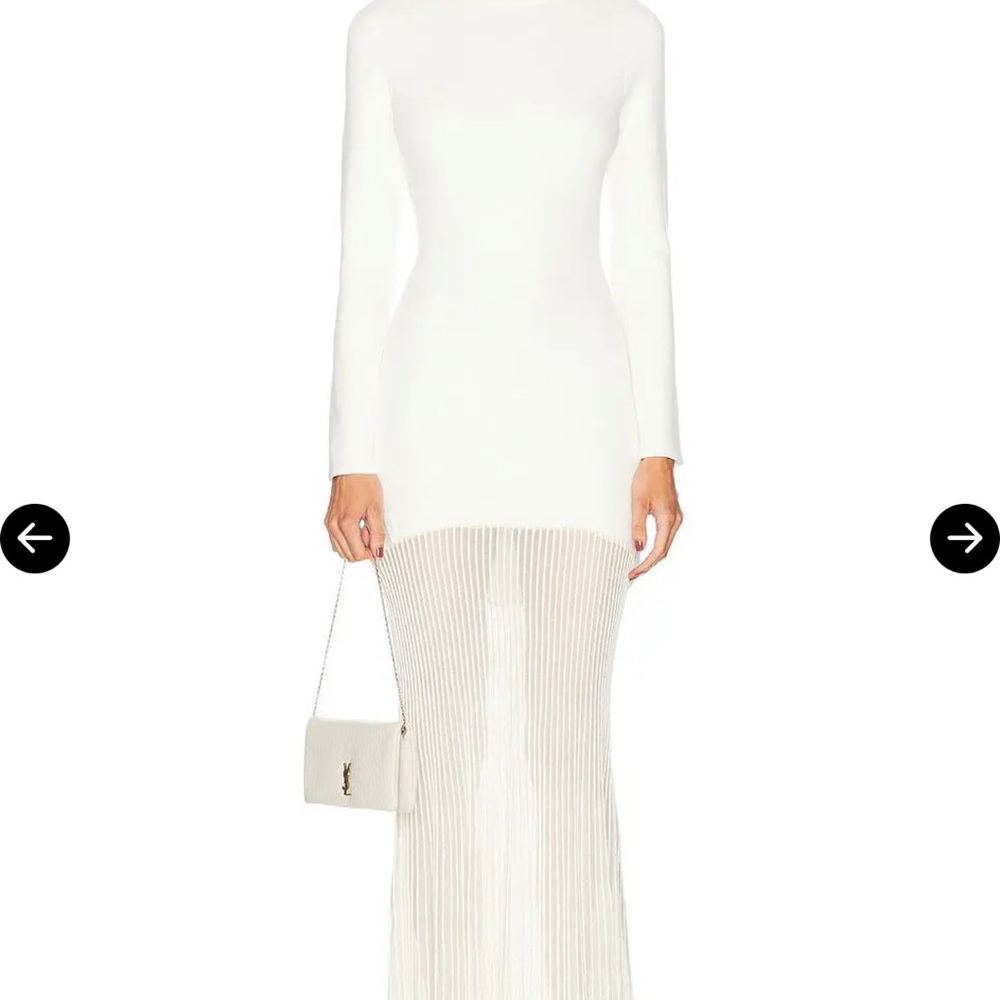 Elegant White Long Sleeve Dress